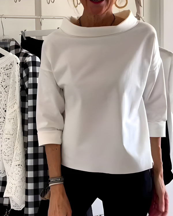 Topp Dam | Elegant & Mångsidig | Hög Hals & Andningsbart Tyg | Bomstickad struktursblandning