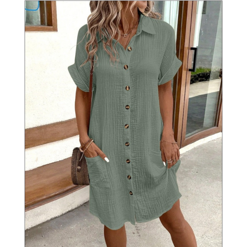 Klänning för Kvinnor | Elegant & Mångsidig | Skjortklänningssilhuett | Polyester