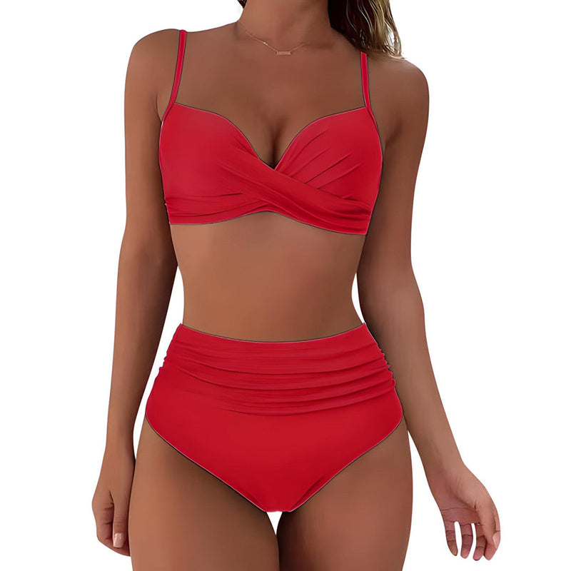 Bikini Set för Kvinnor | Stilren & Stödjande | Hög Midja | Stretchigt Tyg | Polyester