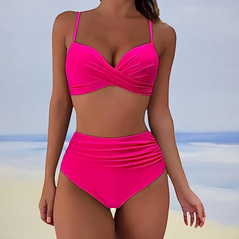 Bikini Set för Kvinnor | Stilren & Stödjande | Hög Midja | Stretchigt Tyg | Polyester