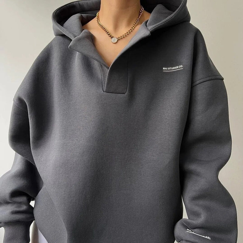 Dam Hoodie | Vardaglig & Elegant | Vintervärme & Komfort | Mjuk Polyester