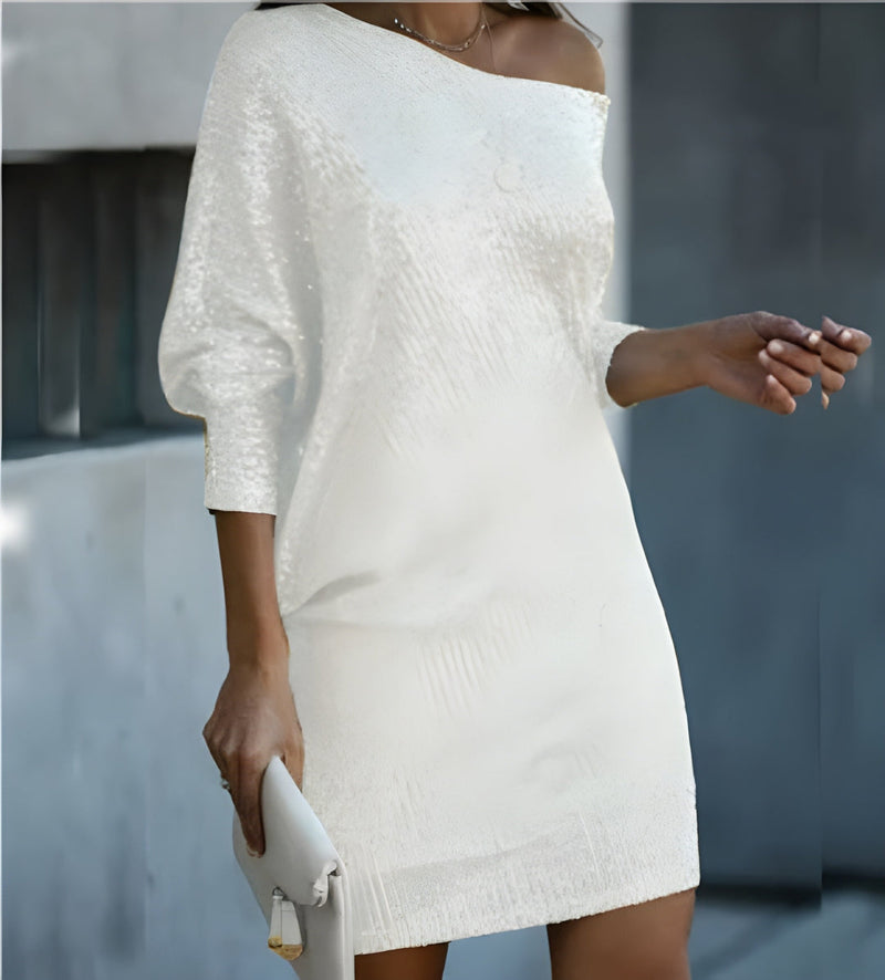 Festklänningar | Enaxlad Mini Klänning Dam | Elegant Party Stil