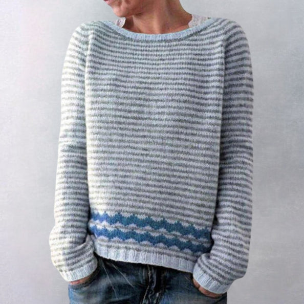 Retro Tröja för Dam | Klassisk Stil & Mysig Känsla | Höst-Vintervärme | Polyester