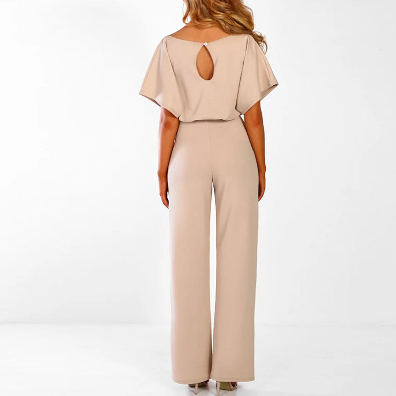 Jumpsuit för Dam | Slim Fit & Vida Byxor | Knytning i Midjan | Elegant & Bekväm
