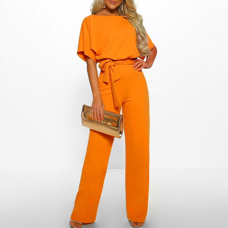 Jumpsuit för Dam | Slim Fit & Vida Byxor | Knytning i Midjan | Elegant & Bekväm