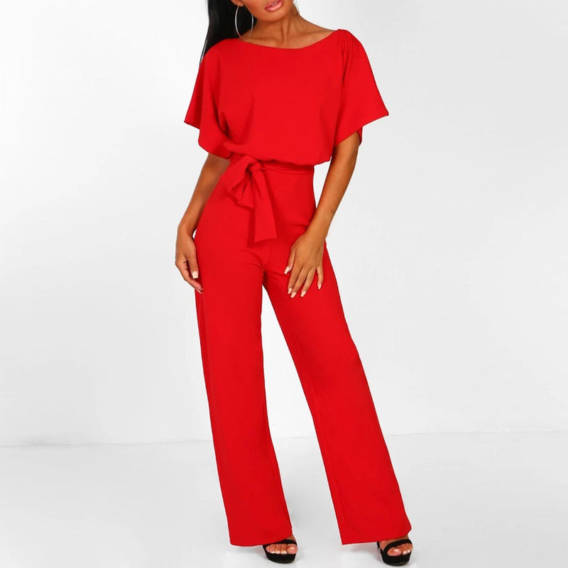 Jumpsuit för Dam | Slim Fit & Vida Byxor | Knytning i Midjan | Elegant & Bekväm