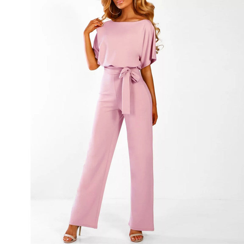 Jumpsuit för Dam | Slim Fit & Vida Byxor | Knytning i Midjan | Elegant & Bekväm
