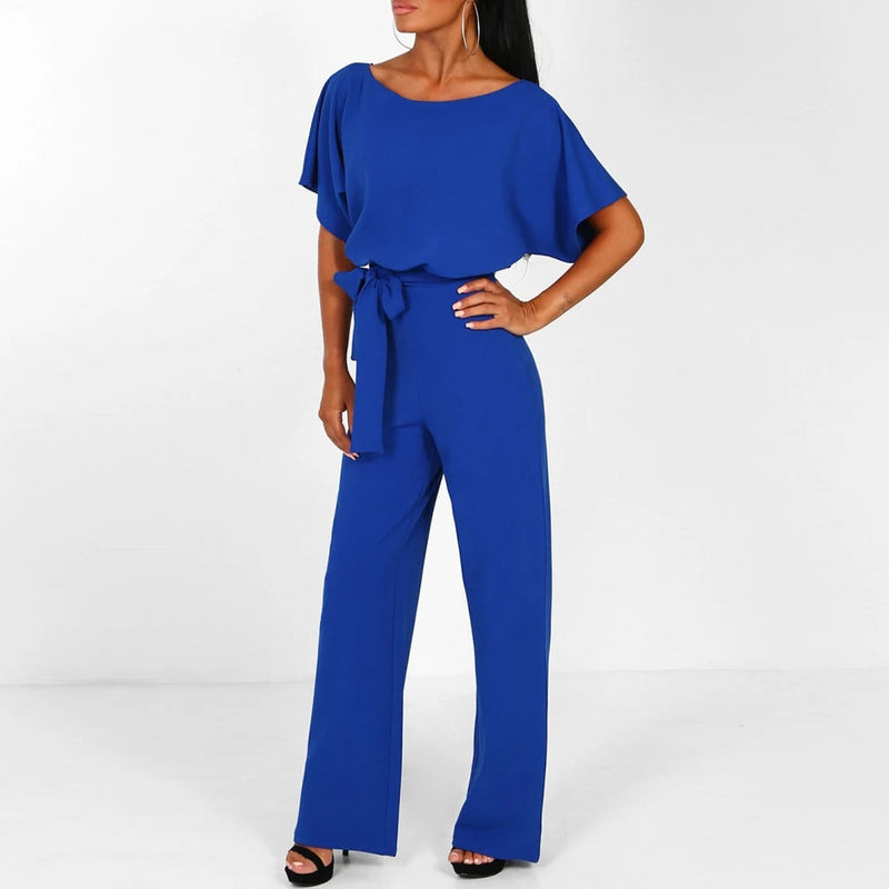 Jumpsuit för Dam | Slim Fit & Vida Byxor | Knytning i Midjan | Elegant & Bekväm