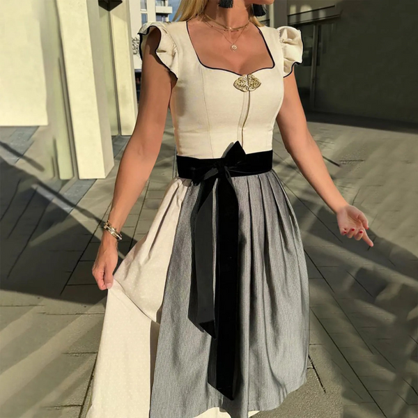 Dirndl Klänning Dam | Elegant Spetsdetalj | Polyester | Oktoberfest