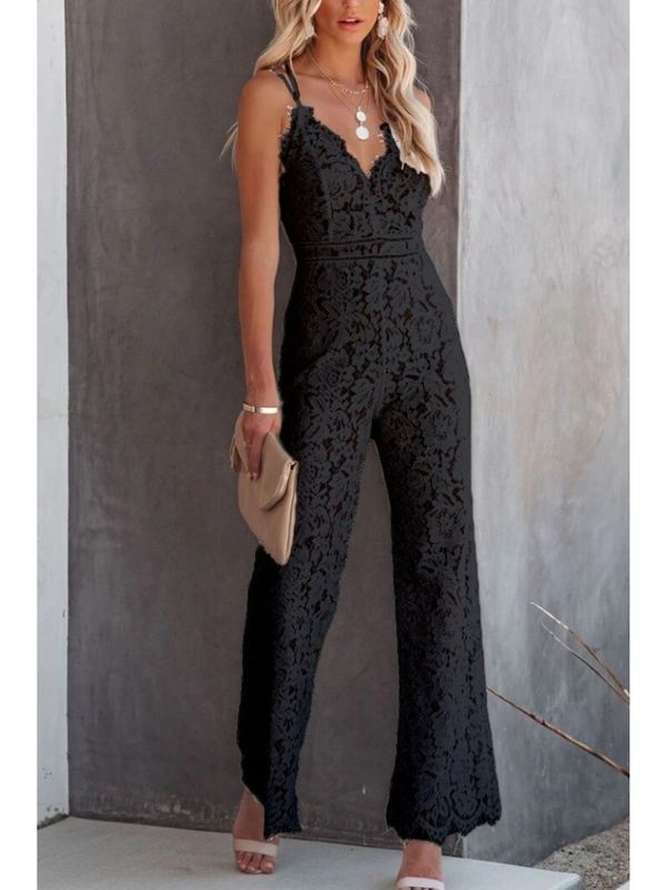 Jumpsuit Dam | V-ringning & Elegant Passform | Lätt & Andningsbar | Polyester