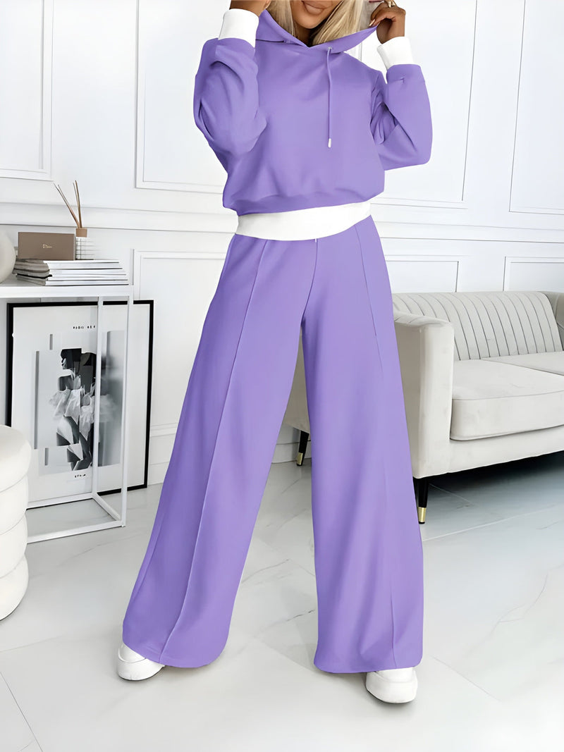 Set Dam Hoodie & Byxor | Mjuk Komfort | Mångsidig Elegans | Polyester