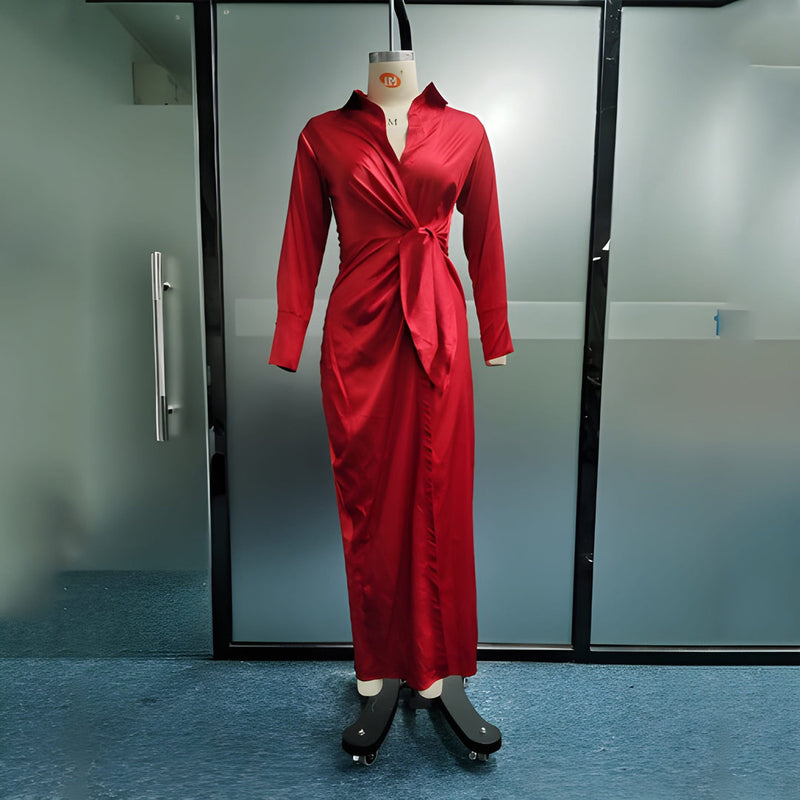 Elegant Maxiklänning Dam | Tidlös Stil | Figursmickrande Passform | Polyester
