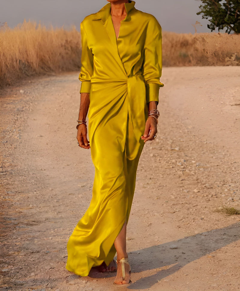 Elegant Maxiklänning Dam | Tidlös Stil | Figursmickrande Passform | Polyester