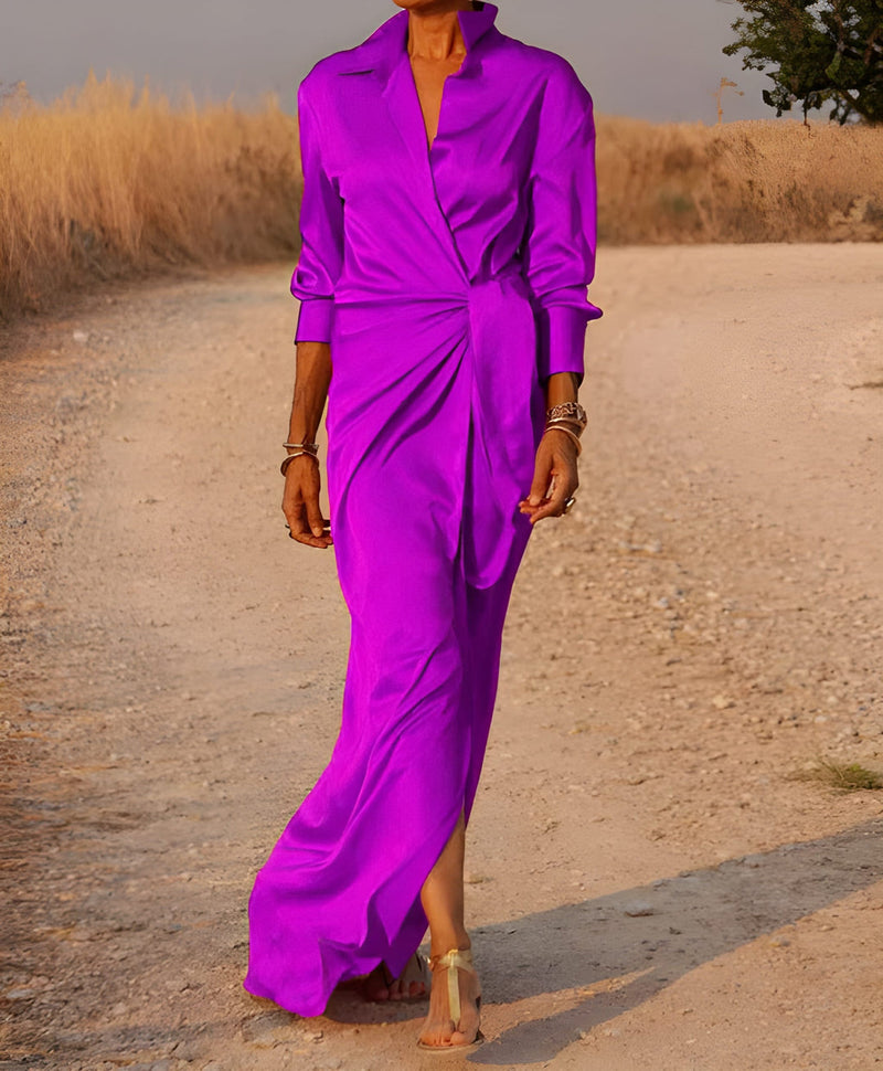 Elegant Maxiklänning Dam | Tidlös Stil | Figursmickrande Passform | Polyester