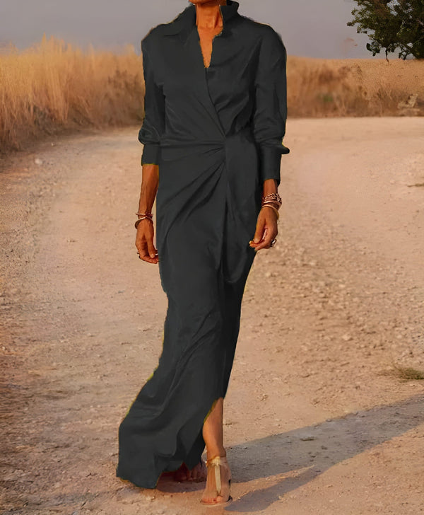 Elegant Maxiklänning Dam | Tidlös Stil | Figursmickrande Passform | Polyester