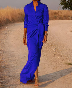 Elegant Maxiklänning Dam | Tidlös Stil | Figursmickrande Passform | Polyester