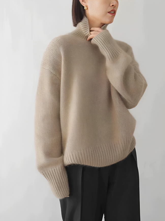 Dam Stickad Tröja | Tidlös Design | Varm & Stilren