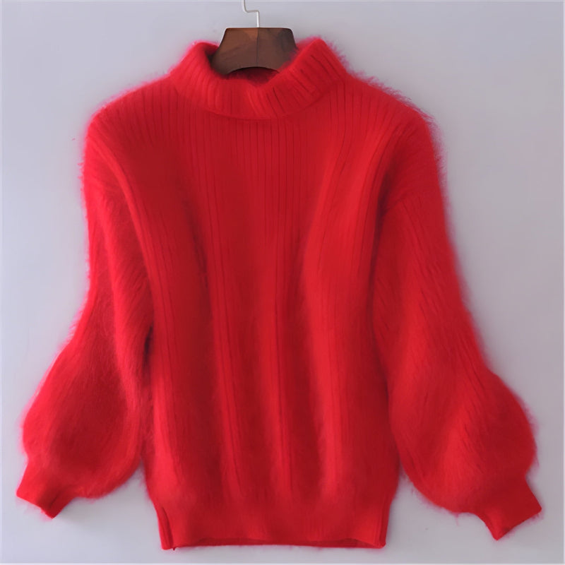 Dam Tröja | Chunky Stickning | Lanternärmar | Vinterstil