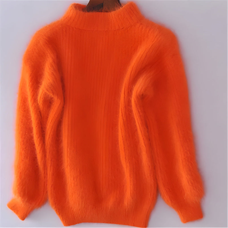 Dam Tröja | Chunky Stickning | Lanternärmar | Vinterstil