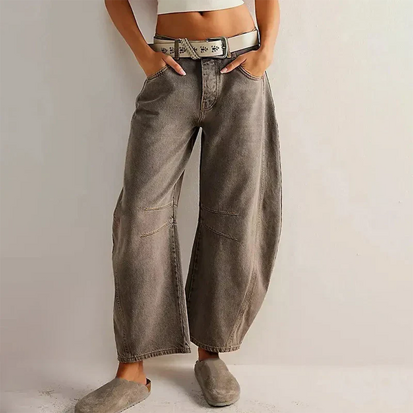 Vida Jeans för Dam | Midja i Mellanhöjd & Hög Stretch | Vintage Look | Lös Passform Denim