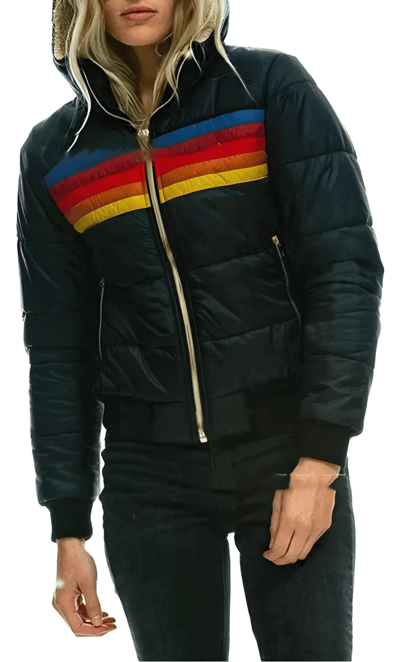 Vinterjacka för Dam | Vindskyddande Design | Dragkedja & Fickor | Bomstickad struktur-Polyester