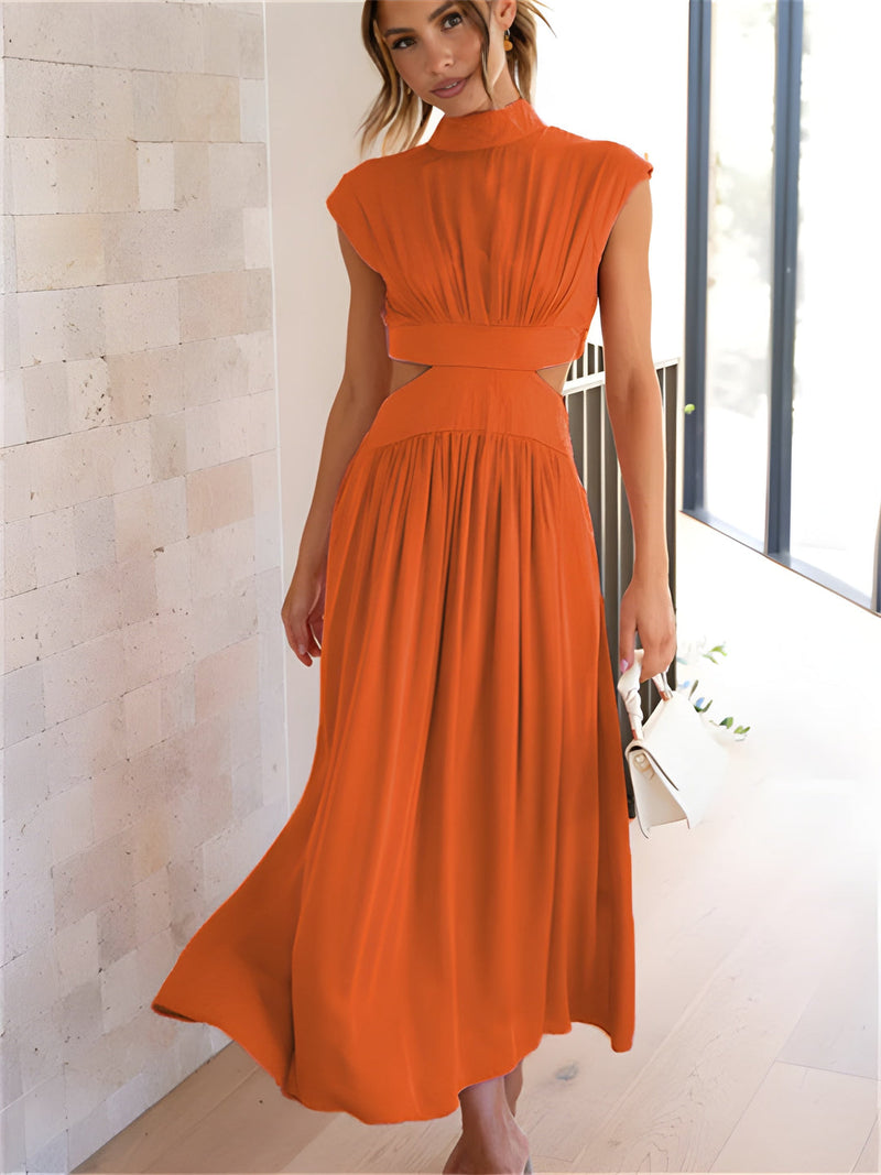 Maxiklänning Dam | Elegant Stil | Ärm- & Rygglös med Volangdetalj | Polyester