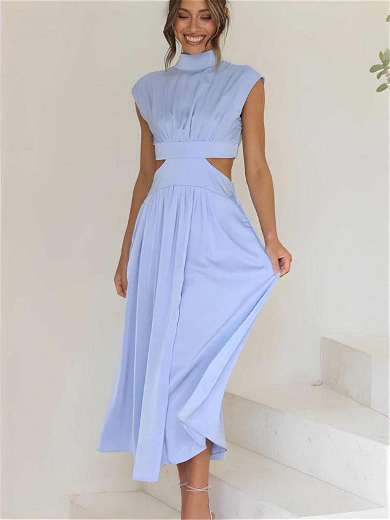 Maxiklänning Dam | Elegant Stil | Ärm- & Rygglös med Volangdetalj | Polyester