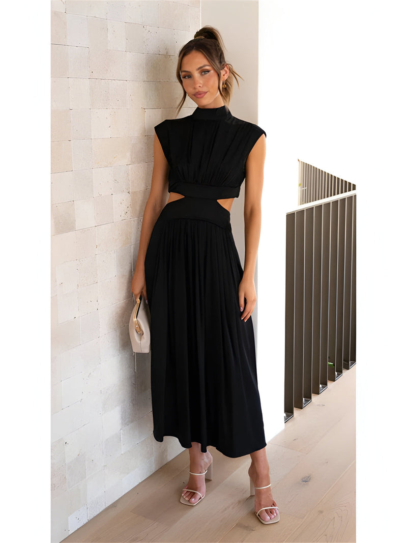 Maxiklänning Dam | Elegant Stil | Ärm- & Rygglös med Volangdetalj | Polyester