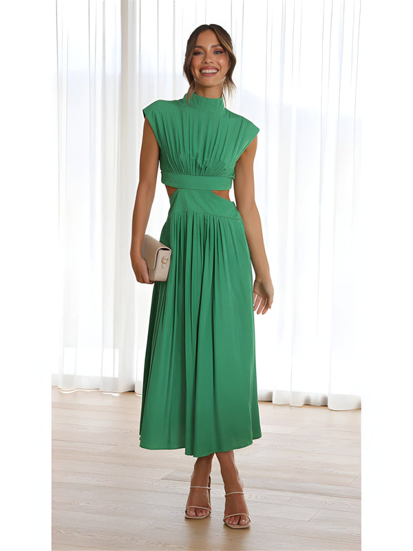 Maxiklänning Dam | Elegant Stil | Ärm- & Rygglös med Volangdetalj | Polyester