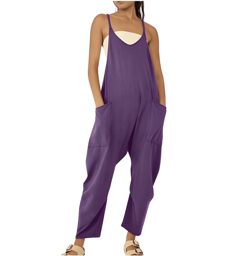 Jumpsuit Dam | Streetwear Stil | One-Piece med Fickor | Stickad Polyester