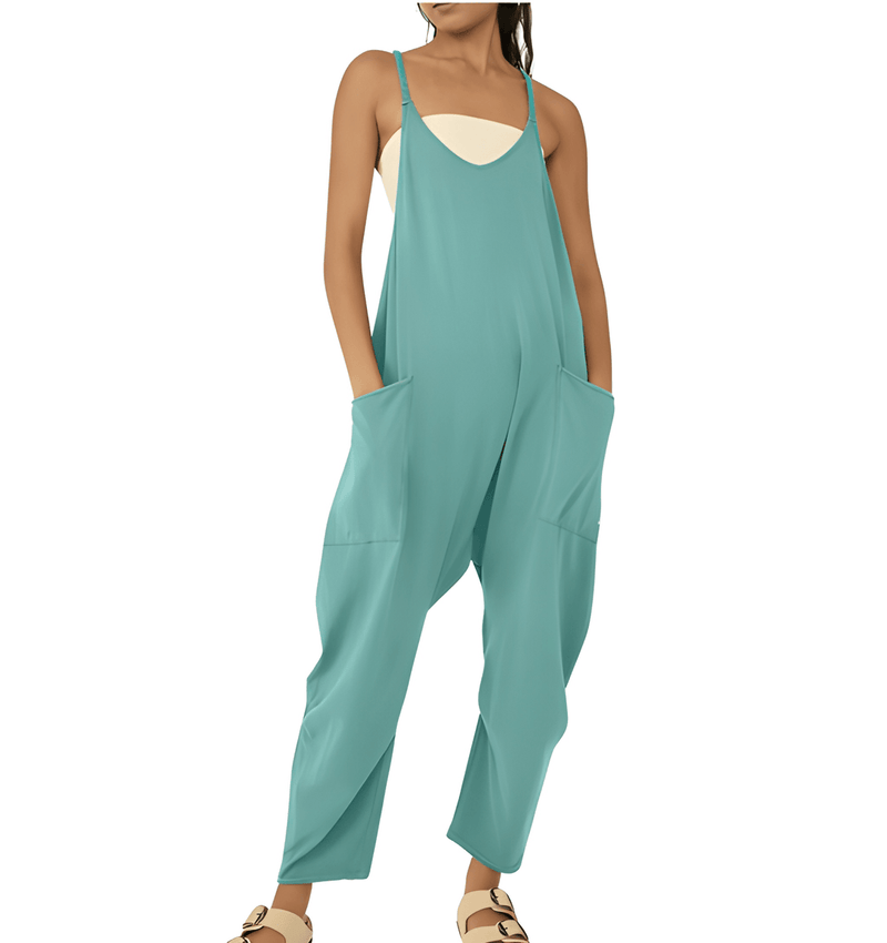 Jumpsuit Dam | Streetwear Stil | One-Piece med Fickor | Stickad Polyester