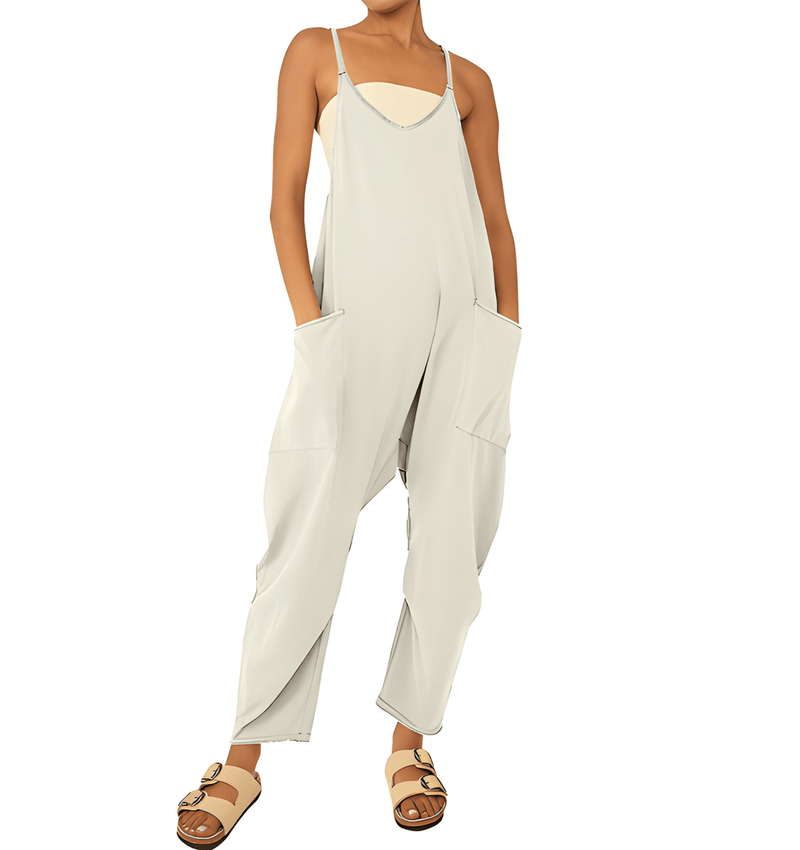 Jumpsuit Dam | Streetwear Stil | One-Piece med Fickor | Stickad Polyester
