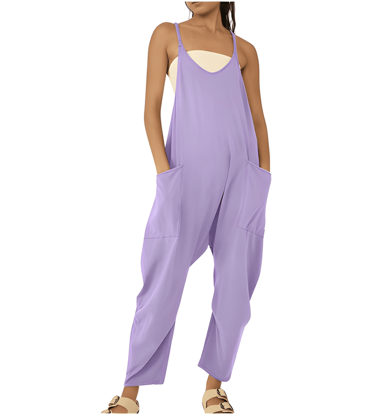 Jumpsuit Dam | Streetwear Stil | One-Piece med Fickor | Stickad Polyester