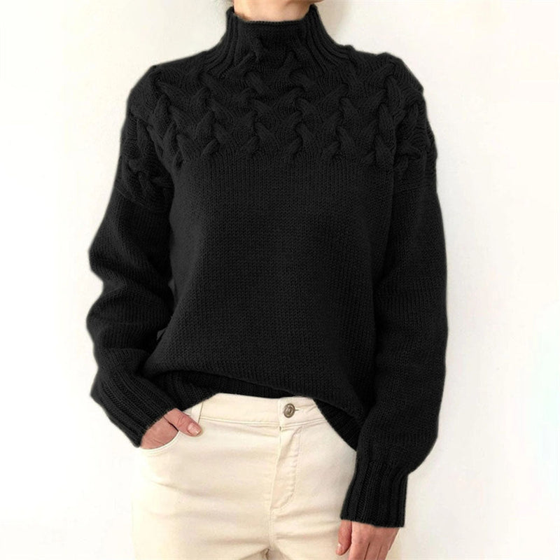 Damtröja | Enkel stickad turtleneck | Mjuk med medelhög stretch | Höst/vinter