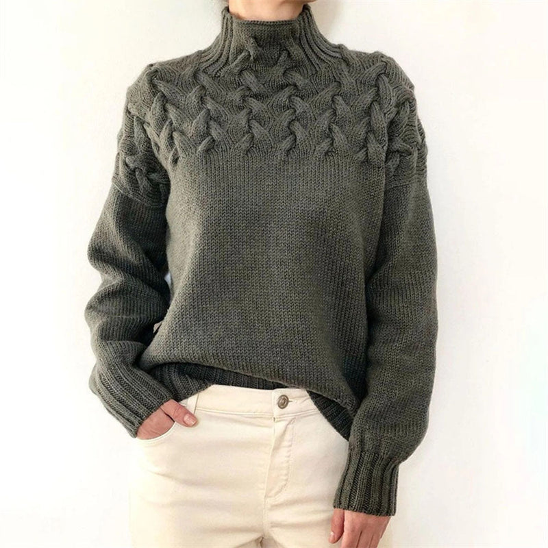 Damtröja | Enkel stickad turtleneck | Mjuk med medelhög stretch | Höst/vinter