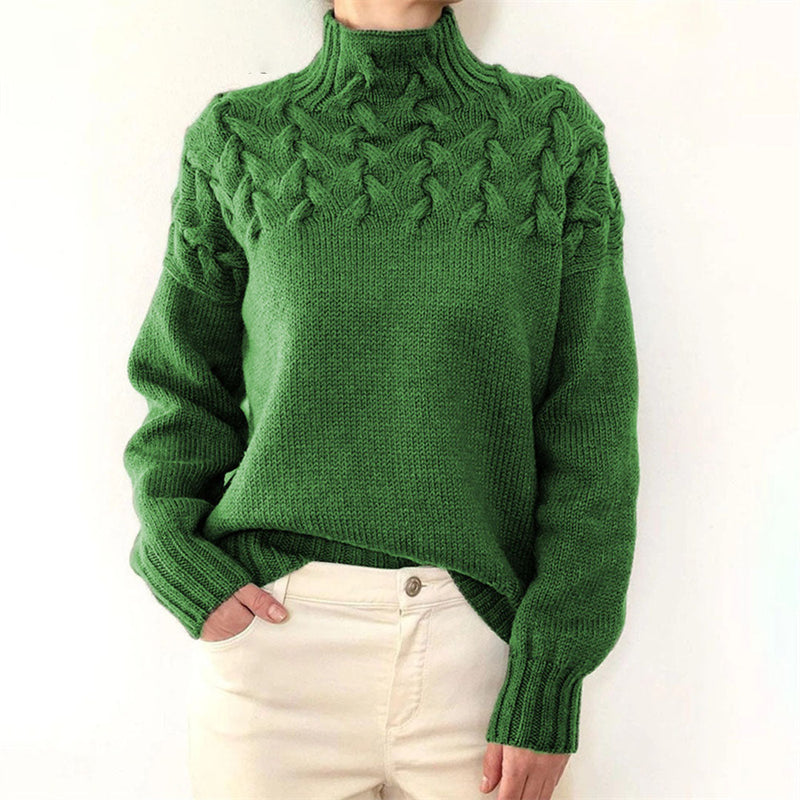 Damtröja | Enkel stickad turtleneck | Mjuk med medelhög stretch | Höst/vinter