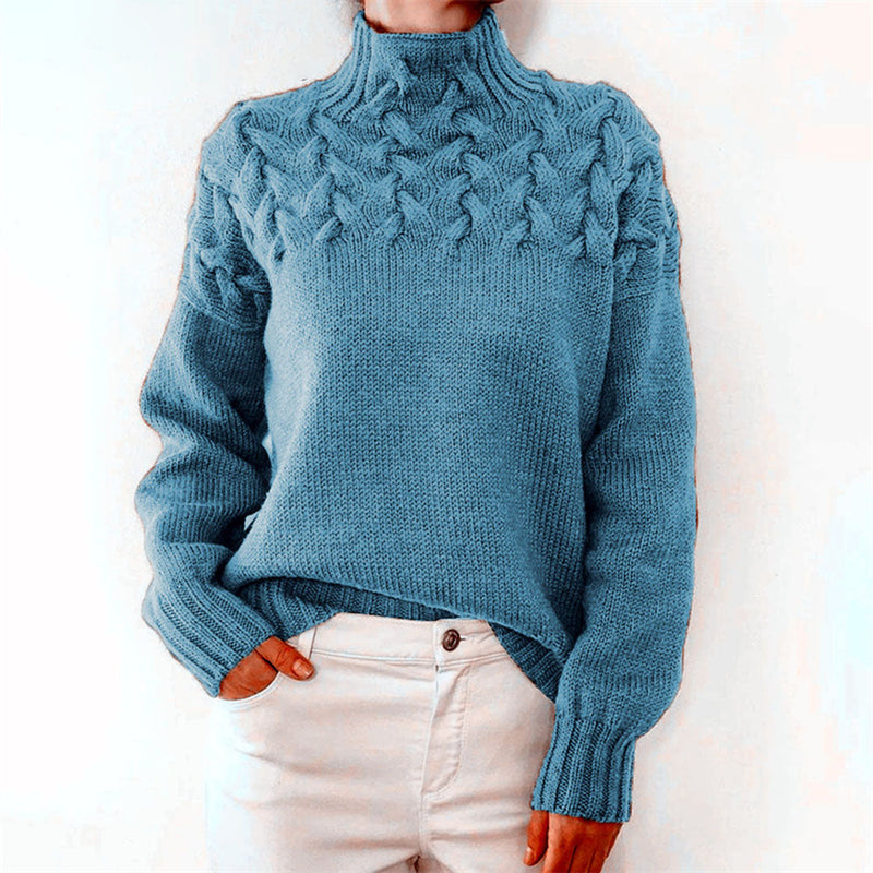 Damtröja | Enkel stickad turtleneck | Mjuk med medelhög stretch | Höst/vinter