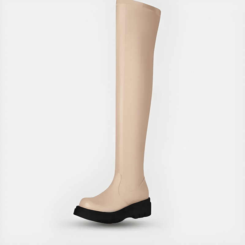 Skor för vinter Overknee Stövlar | Extra Hög Modell | Stilren Svart Look