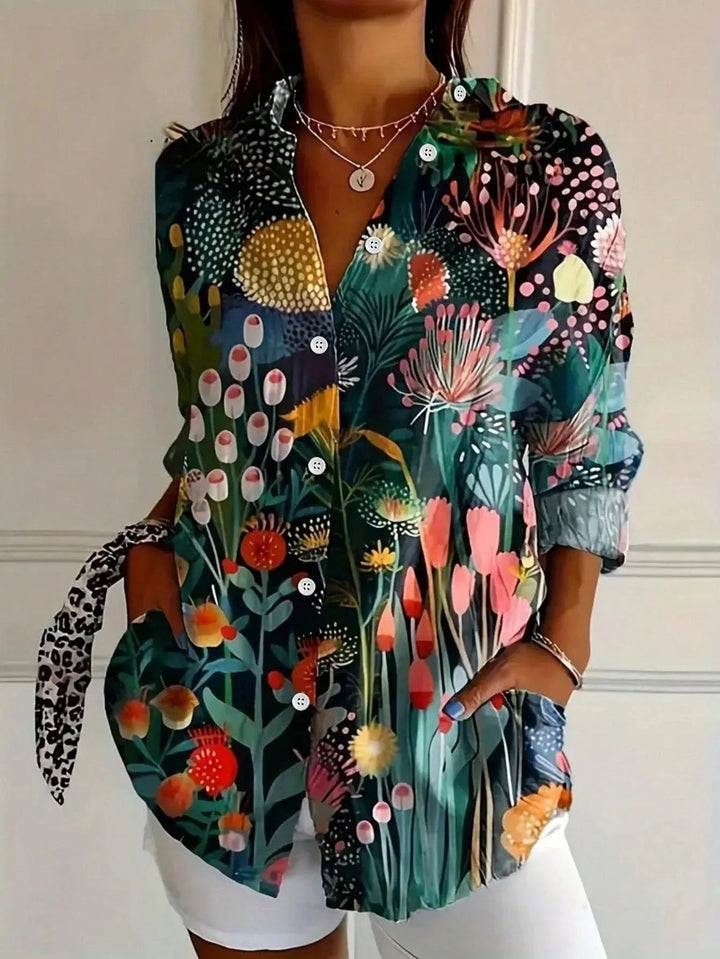 Dam Blus | Blommig | Långärmad | Sommar
