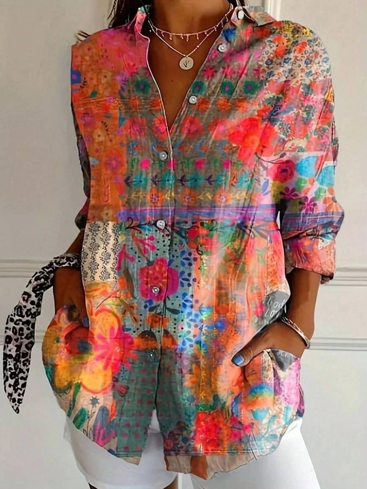 Dam Blus | Blommig | Långärmad | Sommar