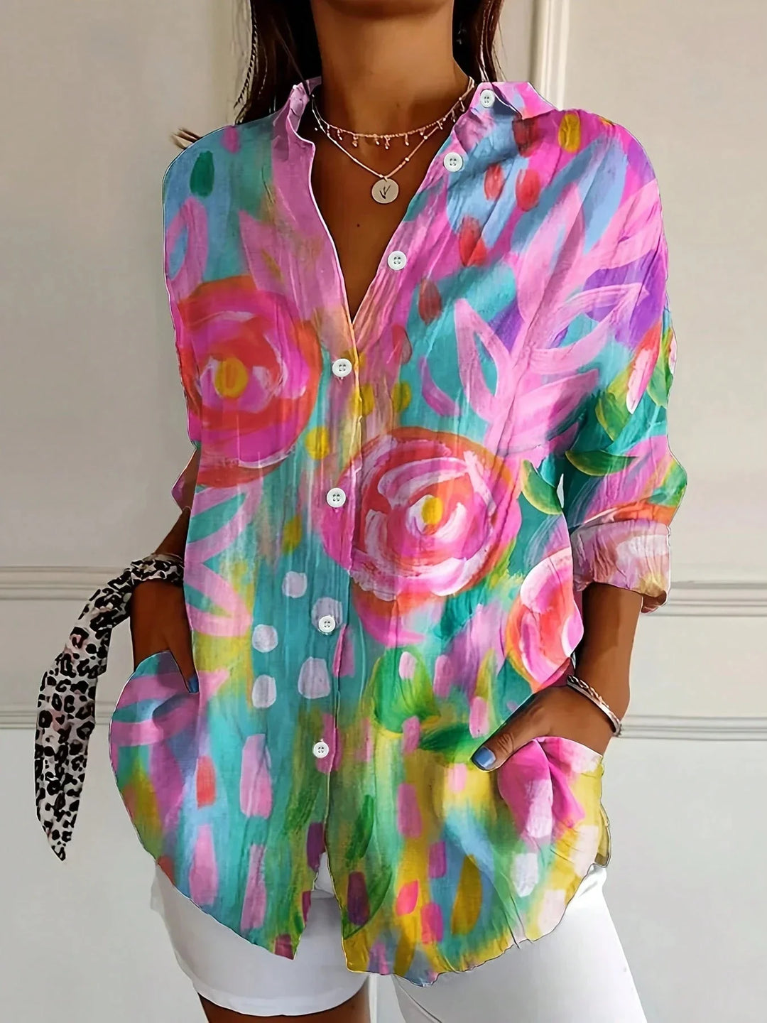 Dam Blus | Blommig | Långärmad | Sommar