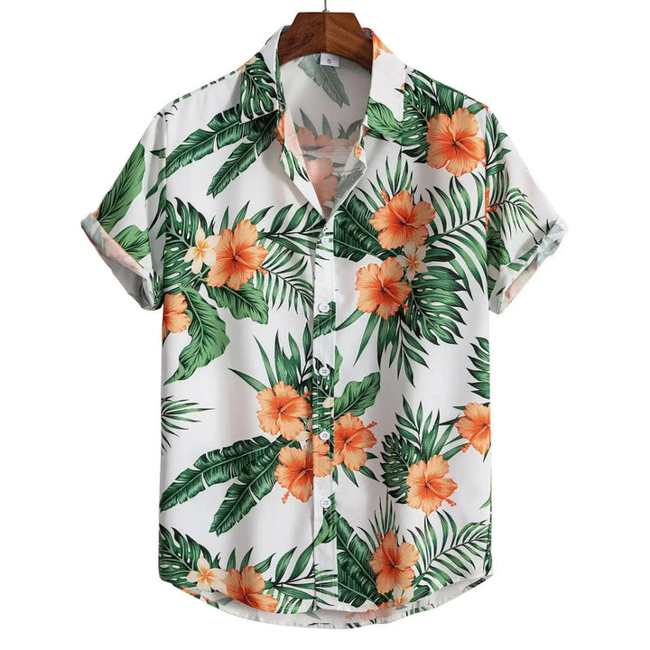 Herr Skjorta | Tropiskt blommönster | Resortstil | Sommar