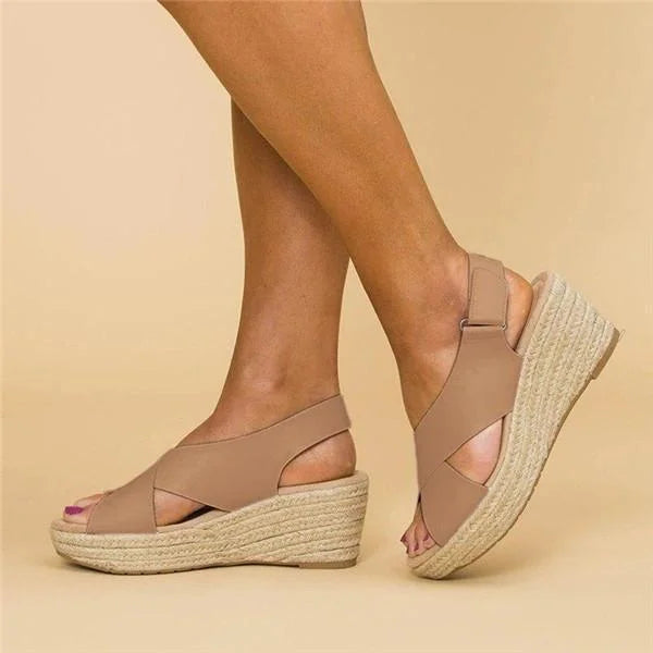 Dam Sandal | Komfortabel Kilklack | Öppen Tå | Sommar