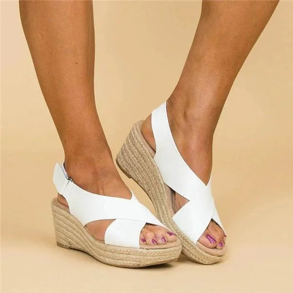 Dam Sandal | Komfortabel Kilklack | Öppen Tå | Sommar