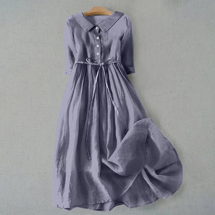 Dam Klänning | Midi Knäppning | Elegant | Sommar