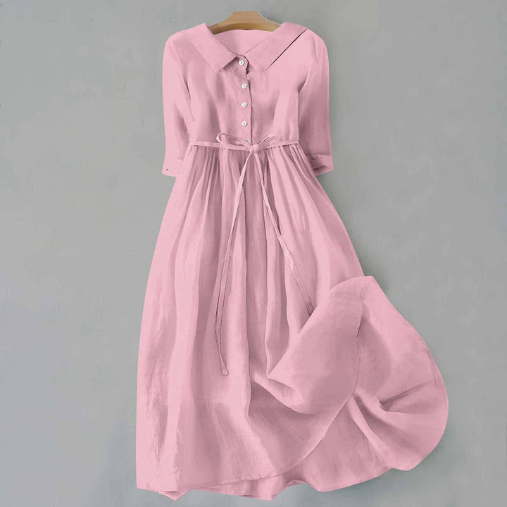 Dam Klänning | Midi Knäppning | Elegant | Sommar