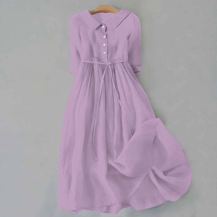 Dam Klänning | Midi Knäppning | Elegant | Sommar