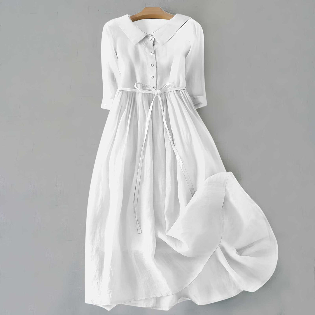 Dam Klänning | Midi Knäppning | Elegant | Sommar