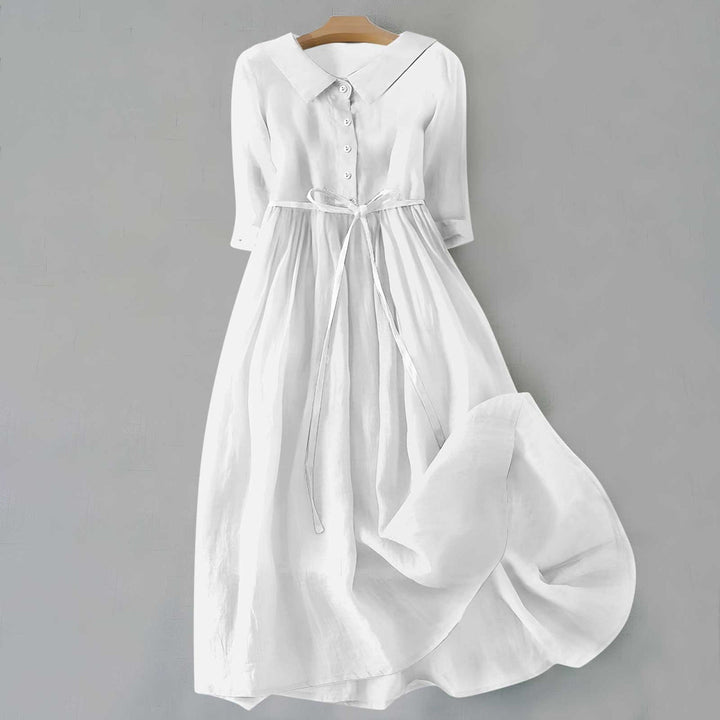 Dam Klänning | Midi Knäppning | Elegant | Sommar