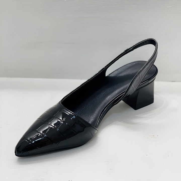 Dam Skor | Slingback Blockklack | Elegant | Sommar